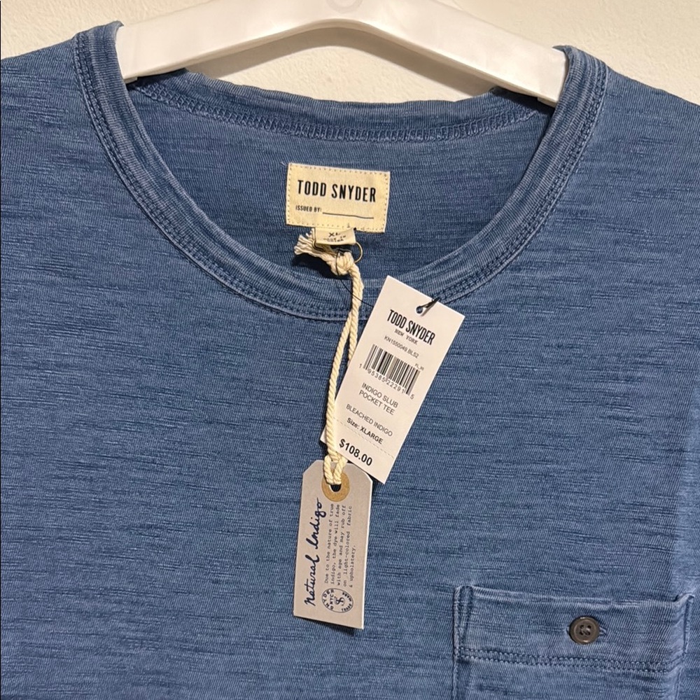 Todd Snyder Men's Blue Pocket Tee